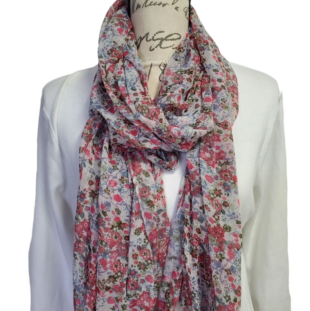 Women's Floral Print Wrap/Scarf  Sheer/Lightweight 100% Polyester